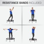 man exercising on a mini trampoline with resistance bands
